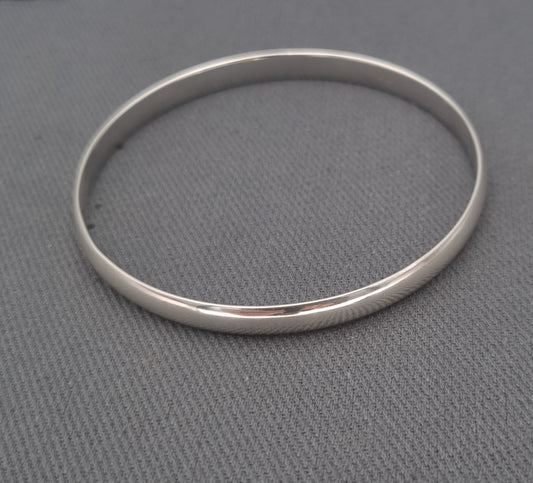 5mm Sterling silver half round Bangle 60 mm