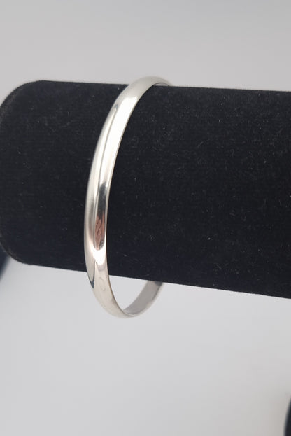 5mm Sterling silver half round Bangle 60 mm