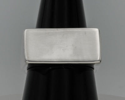 Bold sterling silver ring with a flat top