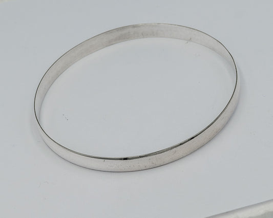 Silver  flat bangle 5mm x 70mm