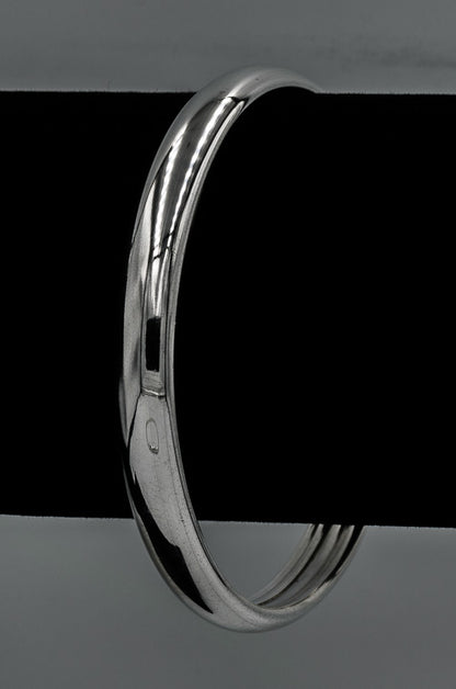 Silver half round Italian bangle 8mm x 70 mm