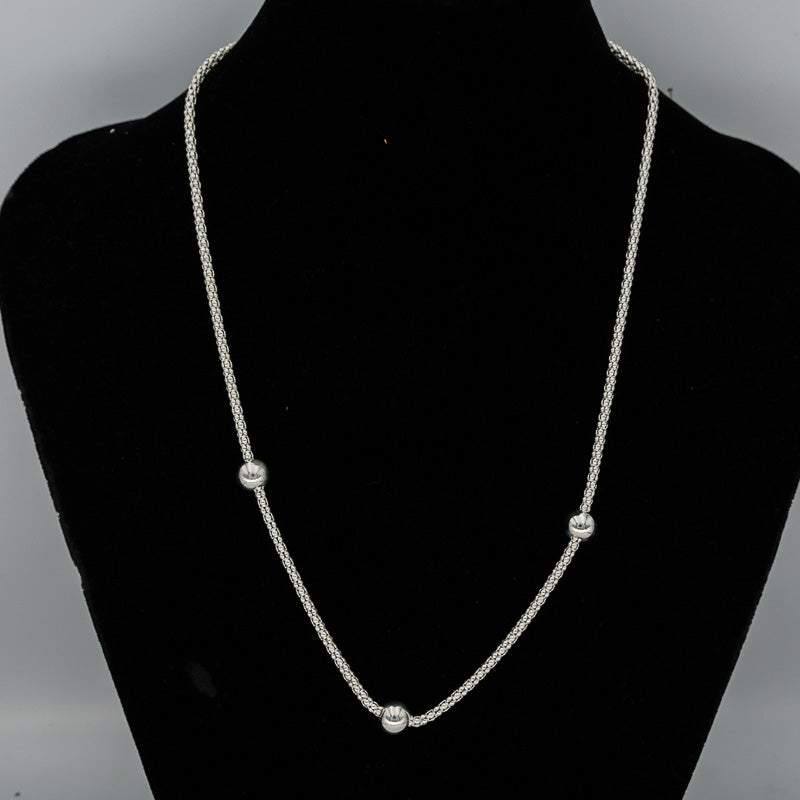 Sterling silver Popcorn chain with balls