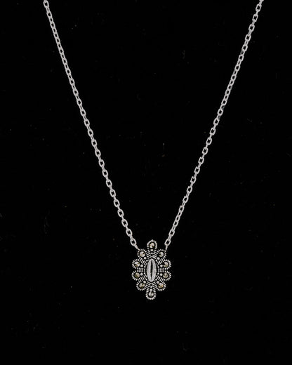 Thin chain with marcasite pendant