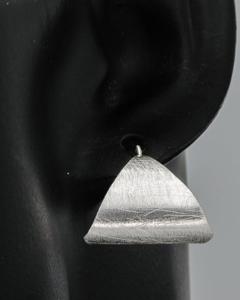 Brushed triangle earring