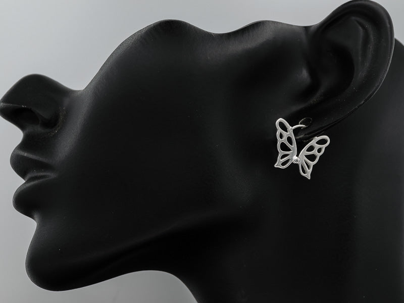 Sterling silver Butterfly hinged earrings