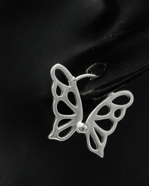 Sterling silver Butterfly hinged earrings