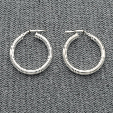 Sterling silver round hoops
