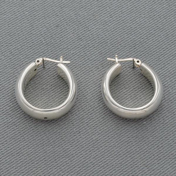 Bold sterling silver hoop