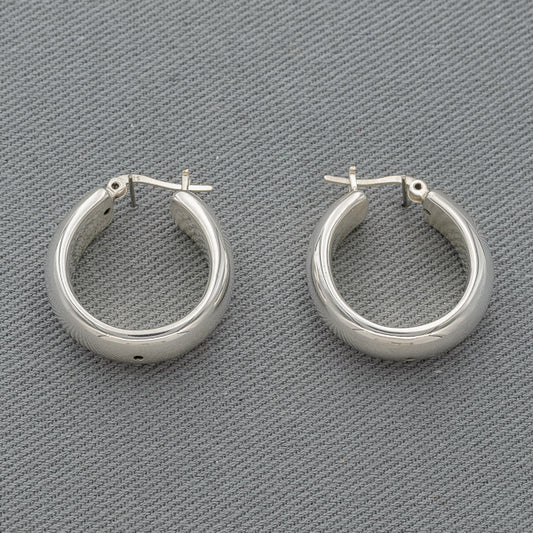 Bold sterling silver hoop