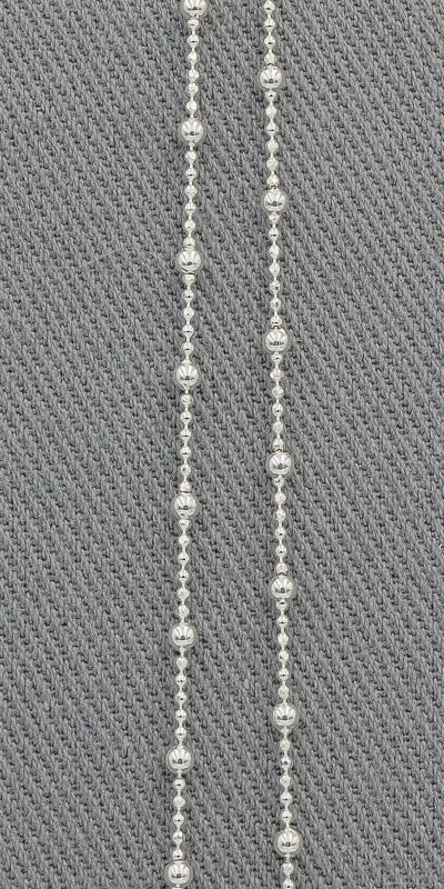 Sterling Silver Ball Chain Necklace 1mm with 2mm Beads - Silvertree Jewelry #