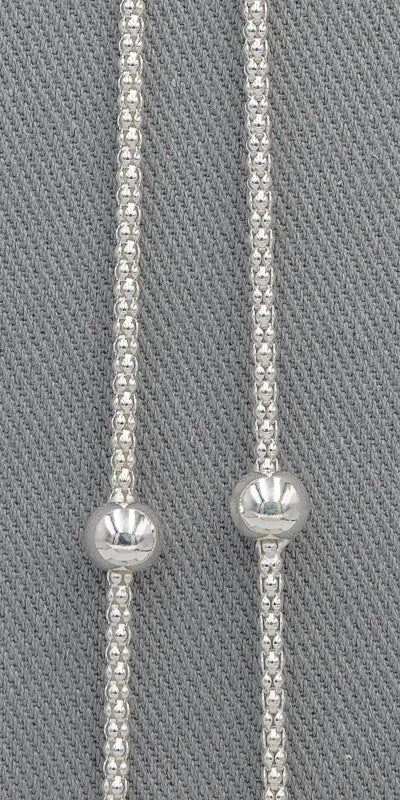 Sterling silver Popcorn chain with balls