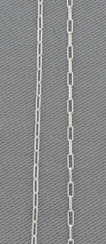Sterling Silver Paperclip Chain 1mm x 5mm Links. - Silvertree Jewelry #