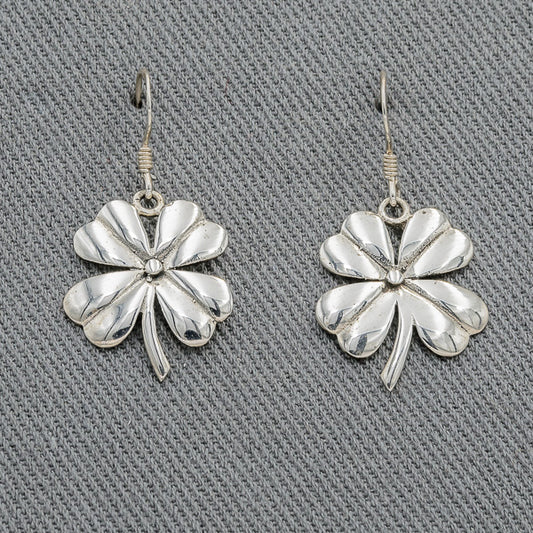 Elegant Silver Clover Leaf Earrings - Simple, Stylish & Lightweight