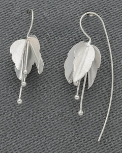 Fuchsia brushed silver designer earring