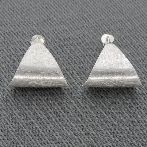 Brushed triangle earring
