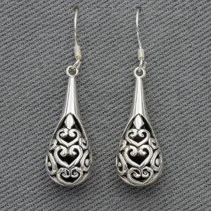 sterling silver bali style teardrop earrings