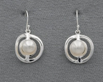 Sterling silver with Pearl and circle danglings