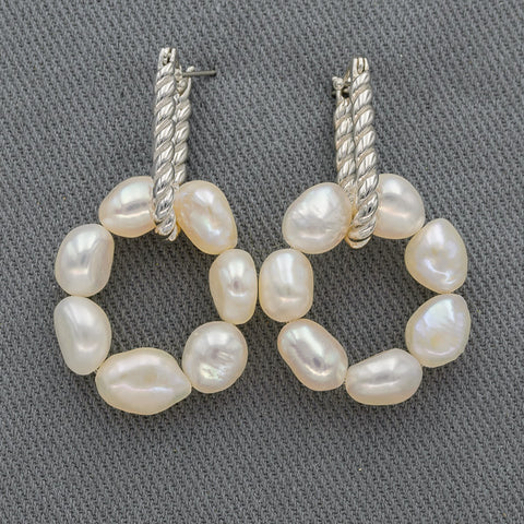 Baroque pearl wreath earrings