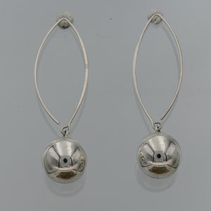sterling silver v hook ball earrings