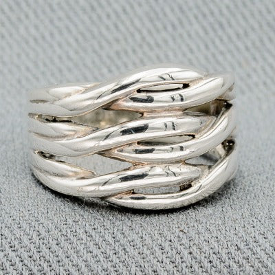 Sterling silver woven ring
