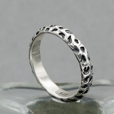Sterling silver ring with oxidized silver