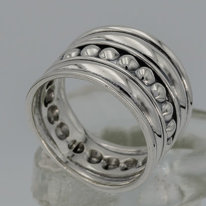 Sterling silver Bali ring with bobble detail