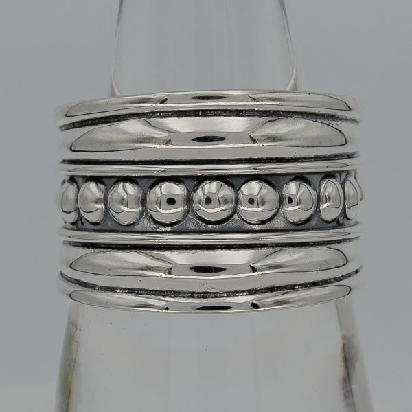 Sterling silver Bali ring with bobble detail