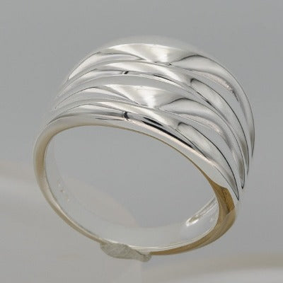 Sterling silver bold flowing lines ring