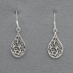 Sterling silver pear shape earrings
