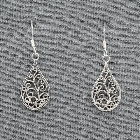 Sterling silver pear shape earrings