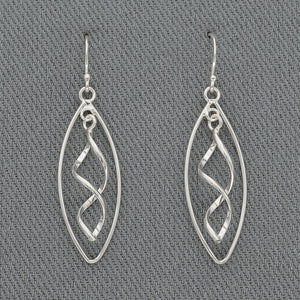 Sterling silver twisted wire earrings
