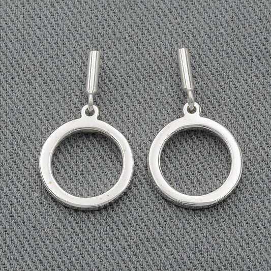 Elegant Silver Bar Necklace with Dangling Circle - 2.5cm Sterling