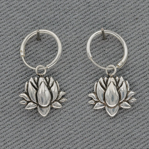 Sterling silver lotus flower earring