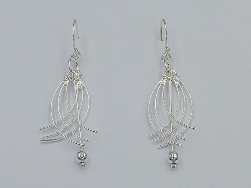 Sterling silver cross over dangling earrings
