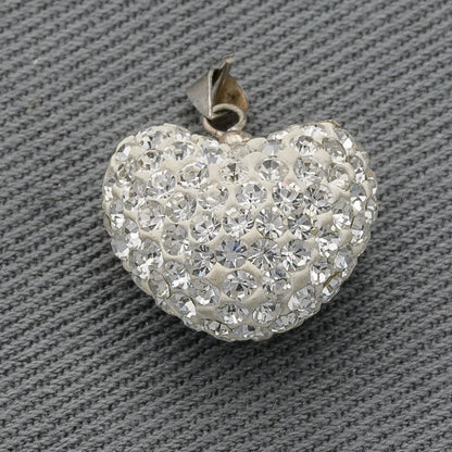 Sterling Silver Glitter Heart Pendant - Silvertree Jewelry #