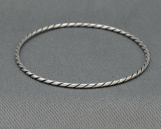 Sterling silver Patterned bangle 60 mm